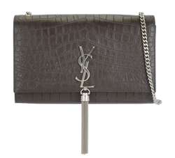Medium Kate Tassel Chain, Croc Embossed, Brown, 0316, DB, 3*
